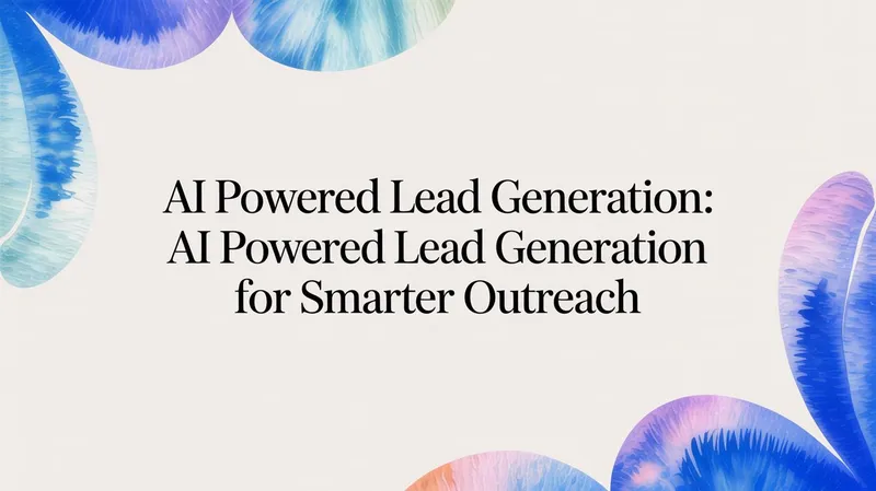 Ai Powered Lead Generation: ai powered lead generation for smarter outreach